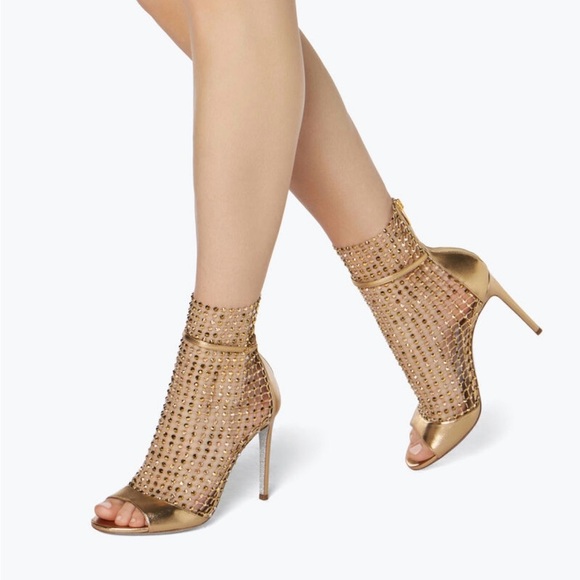 Rene Caovilla Shoes - Elegant Gold Stiletto Heels